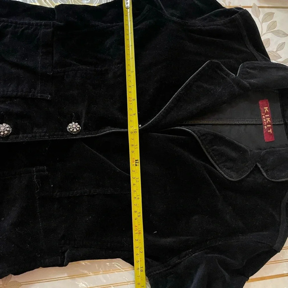 Kikit Jeans Black Corduroy Jacket Women's S Stretch - Picture 4 of 7